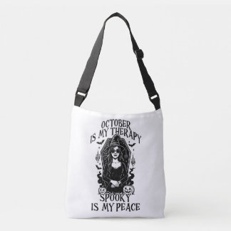Sac Ajustable Octobre Est Ma Thérapie, Éffrayant Est Ma Paix
