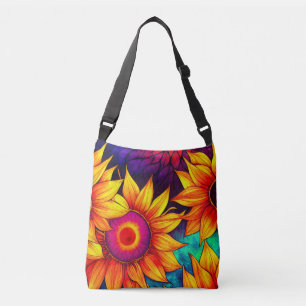 Sac Ajustable Œuvre d'art élégante et colorée de tournesol Fleur