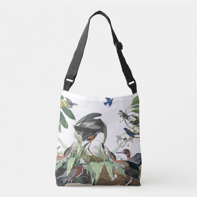 Sac Ajustable Oiseaux Audubon Fourre-tout d'oiseau bleu de héron (Devant)