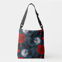 Oiseaux et fleurs de pivoines rouges avec feuilles