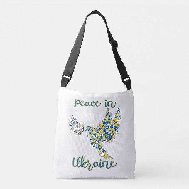 Sac Ajustable Olive branche colombe de paix drapeau ukrainien co (Devant)