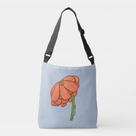Sac Ajustable Orange Flower with Blue background Tote