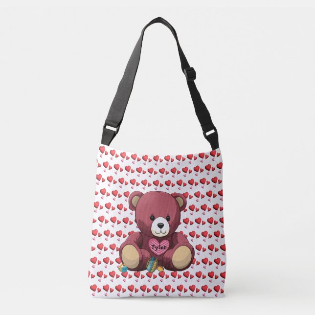 Sac Ajustable Ours de musculation avec coeur et hochets (Devant)