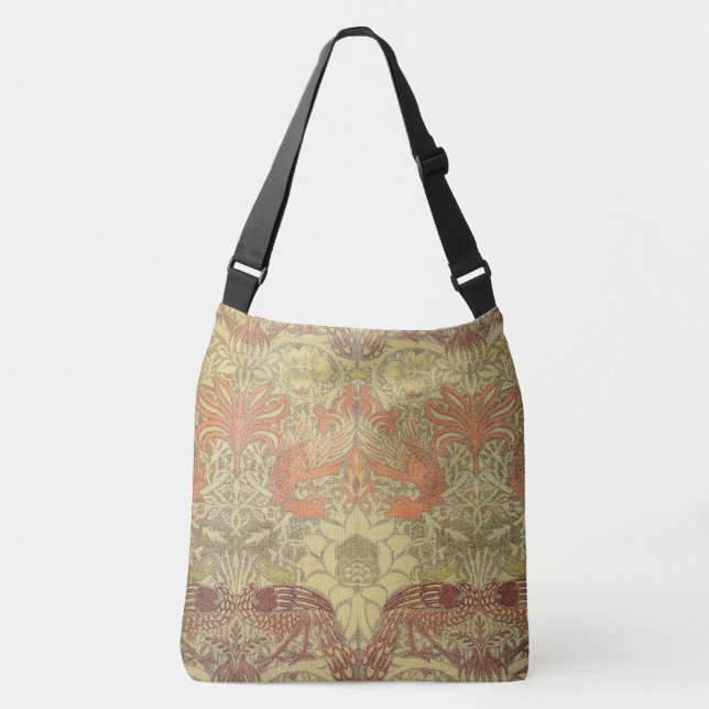 Sac Ajustable Paon de William Morris et motif de dragon (Devant)