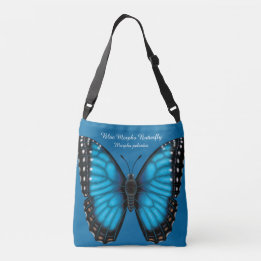 Sac Ajustable Papillon bleu de Morpho dorsal et ventral
