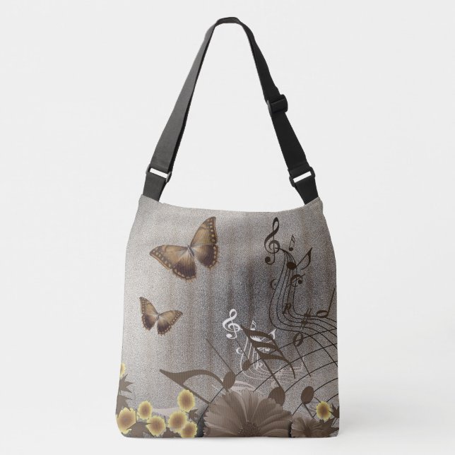 Sac Ajustable Papillons, fleurs et notes musicales (Devant)