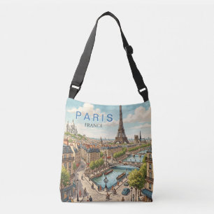 Sac Ajustable Paris France Voyage Art Rétro