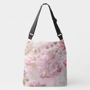 Sac Ajustable Pastel Rose Floral Soft Élégant Motif Personaliz
