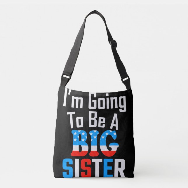 Sac Ajustable Patriotique Je vais être une grande soeur (Devant)
