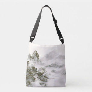 Sac Ajustable Paysage minimaliste de montagne zen à l'encre brum