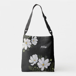 Sac Ajustable Peinture botanique de fleurs de cosmos blanches à