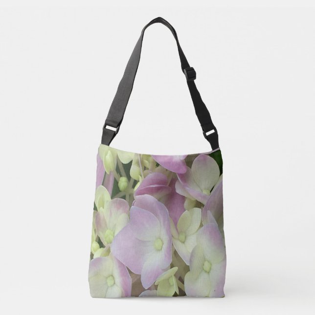 Sac Ajustable Pétales d'hydrangée rose et blanc antique (Devant)