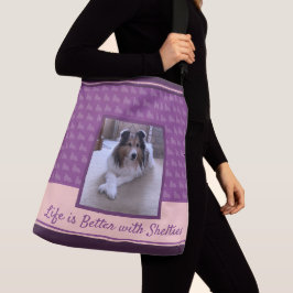 Sac Ajustable Photo Shetland Sheepdog sur Purple and Pink