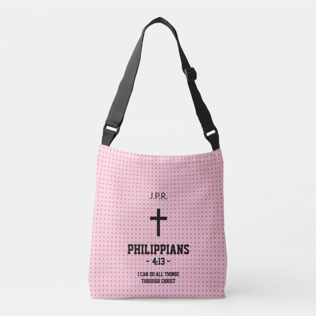 Sac Ajustable Pink Stars Pattern Bible Verse Christian (Devant)