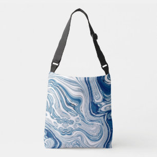 Sac Ajustable plage d'été vagues nautiques aquarelle bleu tourbi