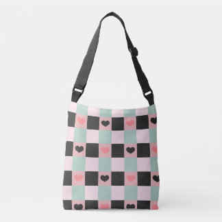 Sac Ajustable Plaid Coeur de bison à la menthe noire