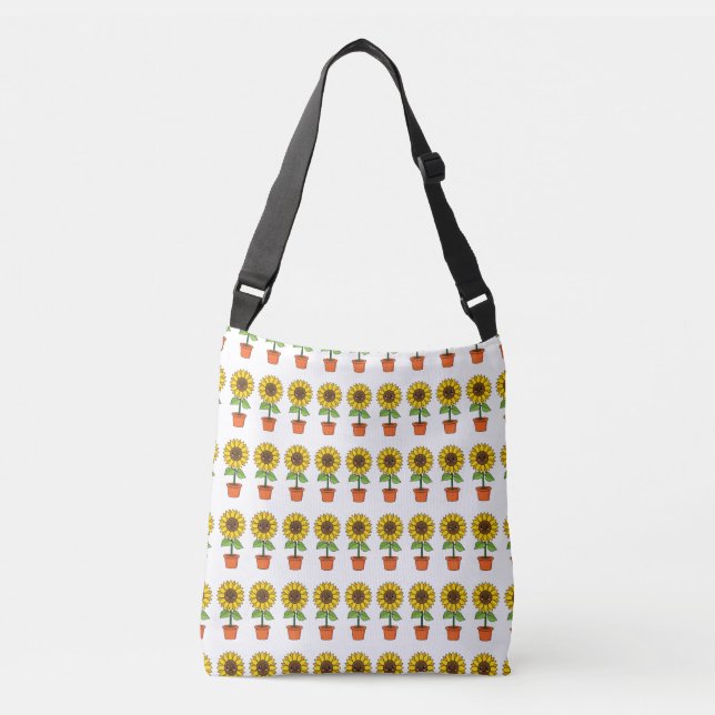 Sac Ajustable Plante de tournesol Kawaii dans un pot (Devant)
