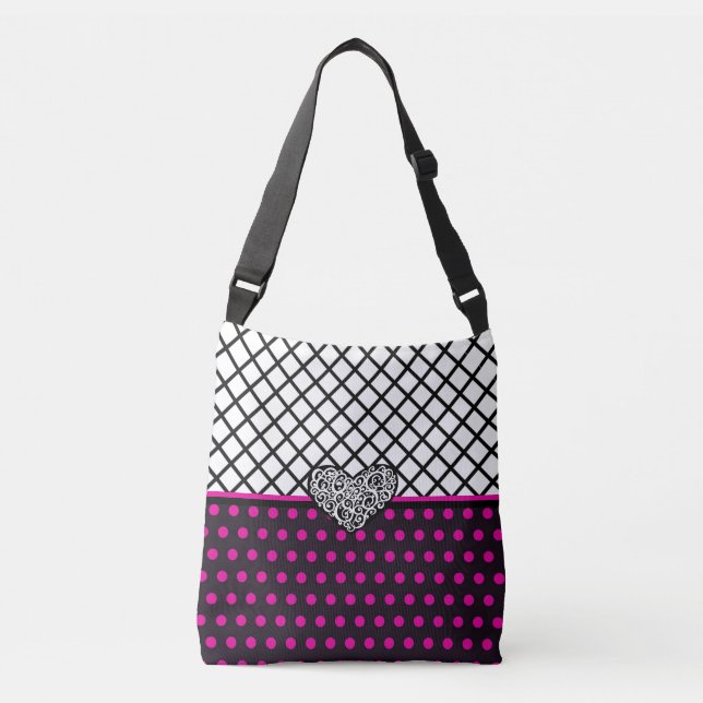 Sac Ajustable Point Polka rose (Devant)