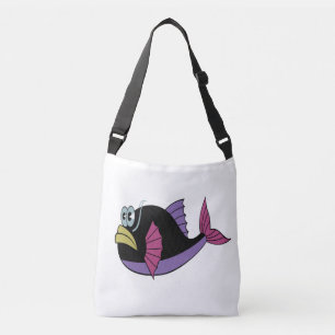 Sac Ajustable Poisson-taupe violet et noir multicolore