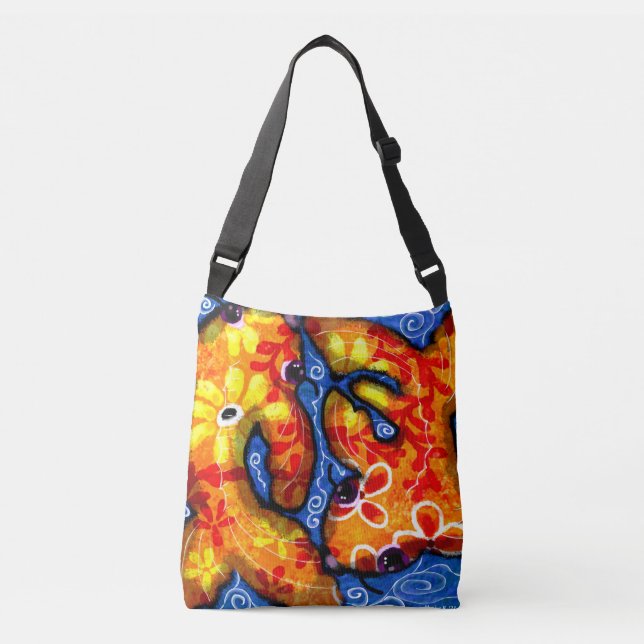 Sac Ajustable Porte-bagages - Koi Fish Art Abstrait (Devant)
