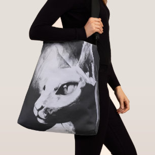 Sac Ajustable Portrait blanc d'animal de contraste de noir de