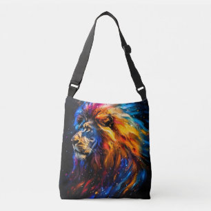 Sac Ajustable Portrait de lion abstrait de faune cosmique