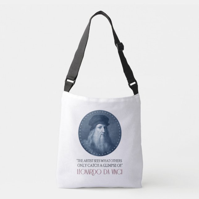 Sac Ajustable Portrait Leonardo da Vinci avec devis (Devant)