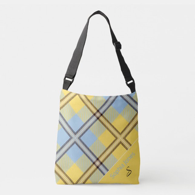 Sac Ajustable Professeur Merci Cadeau Nom personnalisé Tartan (Devant)