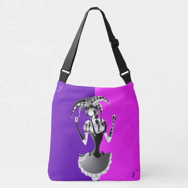 Sac Ajustable Quirky Jester Holding two Playing Cards   (Devant)