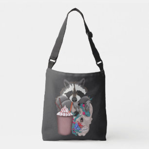 Sac Ajustable Raccoon avec l'igname et un crâne en fleurs (2)