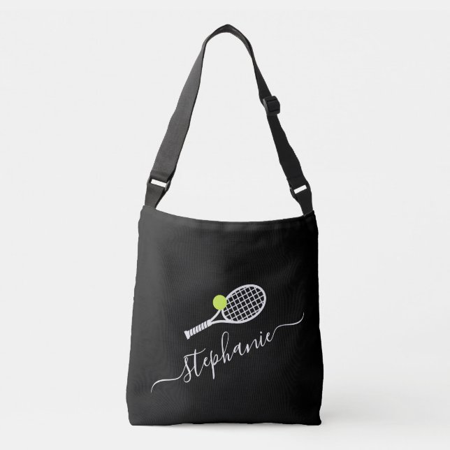 Sac Ajustable Raquette de tennis Monogramme Sports noirs (Devant)