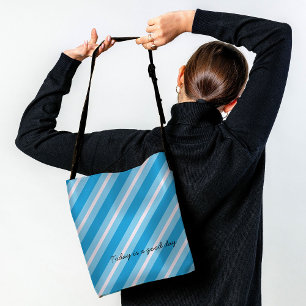 Sac Ajustable Rayures diagonales roses en lumière bleue