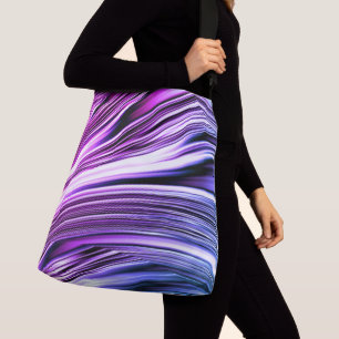 Sac Ajustable Rayures noires, blanches et violettes