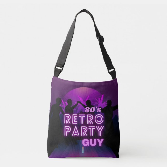Sac Ajustable Retro 80 s Disco Dance Party Neon Purple Funky (Devant)