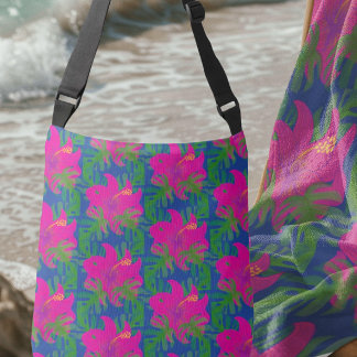 Sac Ajustable Rêves de forêt tropicale Hibiscus Vert Bleu Rose C