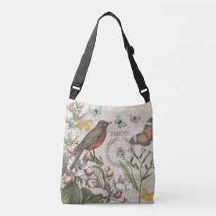 Sac Ajustable Robin Elegant Bird Butterfly French Art