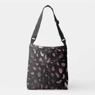 Sac Ajustable Rose métallique Leopard Spots sur noir