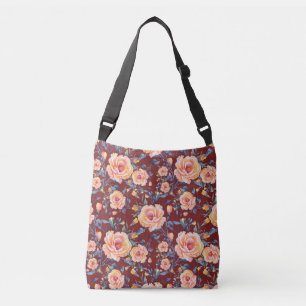 Sac Ajustable Roses, sans soudure, motif arrière - plan rouge