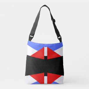 Sac Ajustable Rouge & Bleu moderne & noir & blanc bloc de couleu