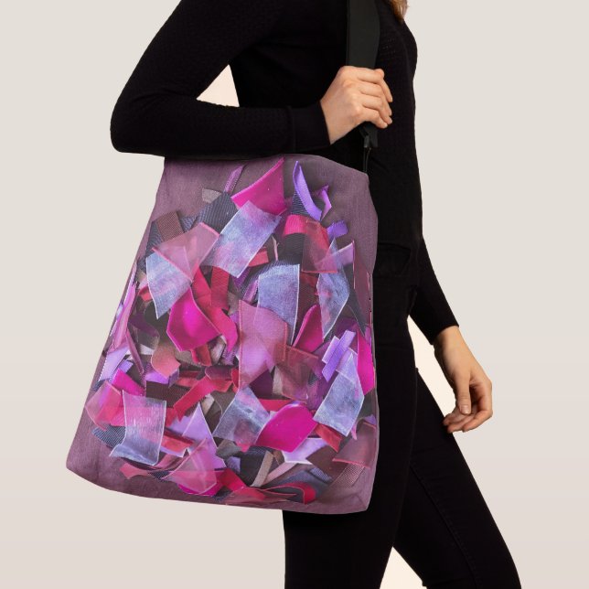 Sac Ajustable Rubans 3d mauve magenta moderne (De près)
