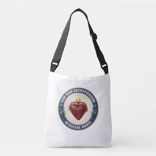 Sac Ajustable Sacred Heart of Jesus Latin Catholic 3D Emblem  (Devant)