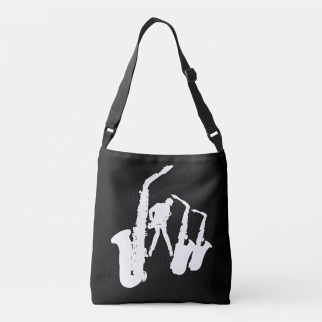Sac Ajustable Saxophoniste blanc de Jazzman Sax Black Bag (Dos)