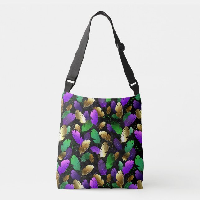 Sac Ajustable Seamless Pattern with Mardi Gras feathers (Devant)