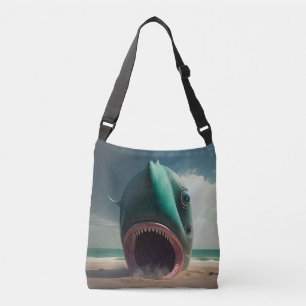 Sac Ajustable Shark sculpture on the beach