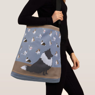 Sac Ajustable Shetland Sheepdog : Etagère noire sur Gris Grand