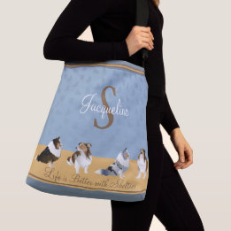 Sac Ajustable Shetland Sheepdog, Rangée des étagères en bleu, Ja