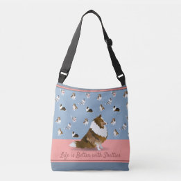 Sac Ajustable Shetland Sheepdogs, 1 étagère de sable, bleu et ro