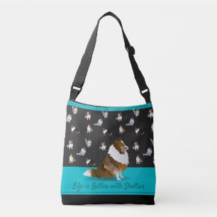 Sac Ajustable Shetland Sheepdogs, 1 étagère de sable, noir et
