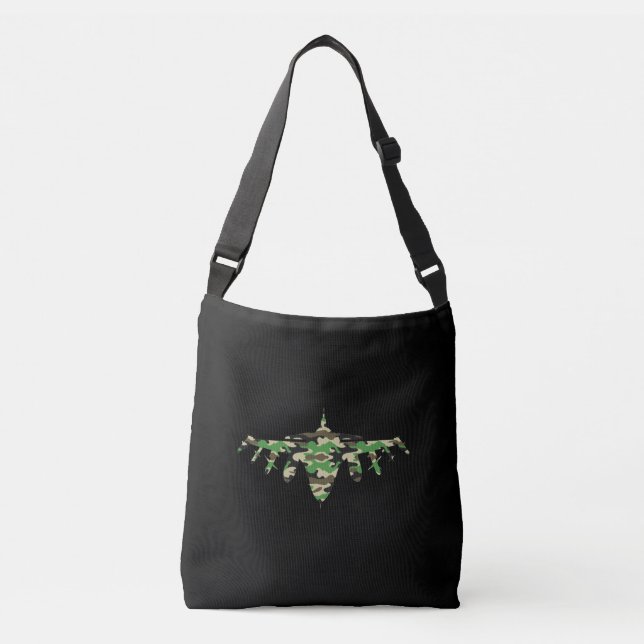 Sac Ajustable Silhouette de l'avion de camouflage Military Jet (Devant)