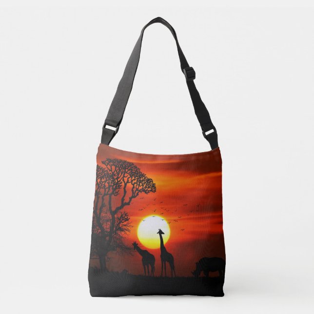 Sac Ajustable Silhouettes africaines d'animal de coucher du (Devant)